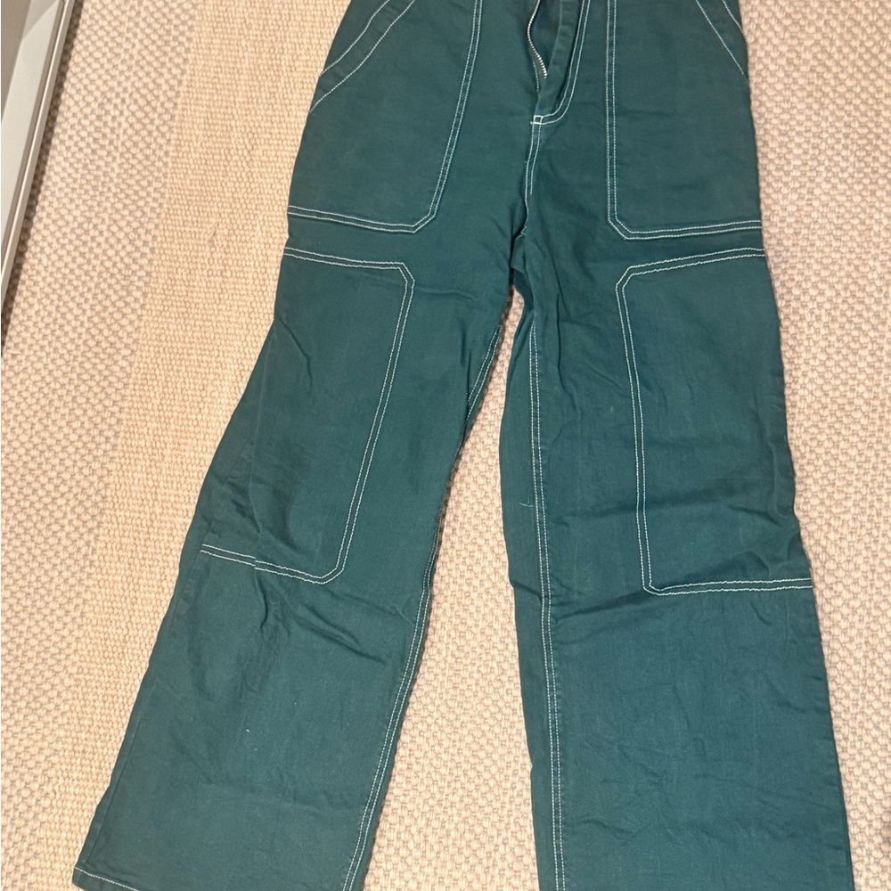High Rise Green Women's Jeans